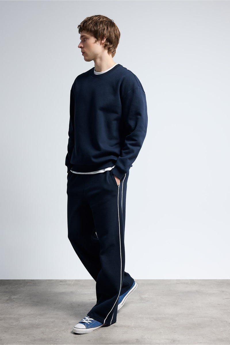 DeFacto Blue Man Boxy Fit Long Sleeve Sweatshirt Casual - Image 2